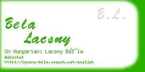 bela lacsny business card